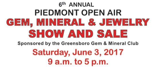 Open Air Gem and Mineral Sale June 3rd 2017 by the Greensboro NC Gem and Mineral Club